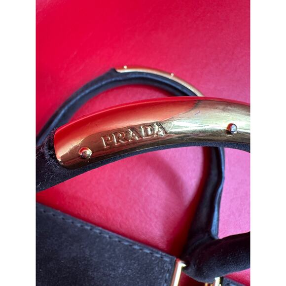 Prada Grafite Scamosciato Jumbo Spacious Brown Suede Shopping Overnight Tote Bag - Picture 12 of 16